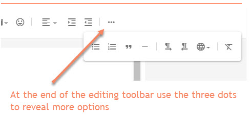 Editing toolbar editing toolbar