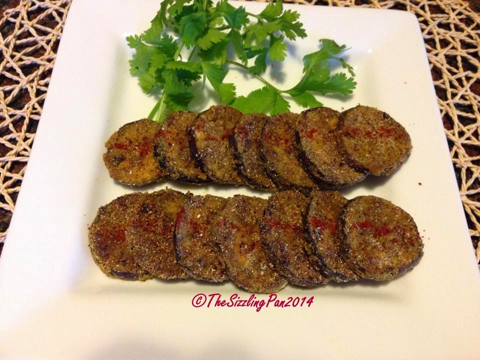 The Sizzling Pan "Vangyache Kaap" / Spicy Eggplant fritters