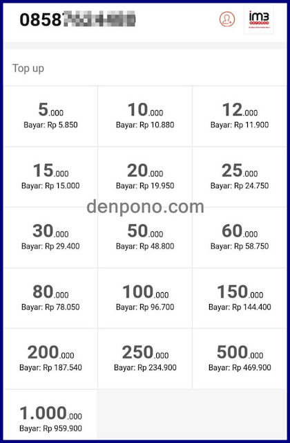 Harga pulsa indosat ooredoo di aplikasi mitra shopee