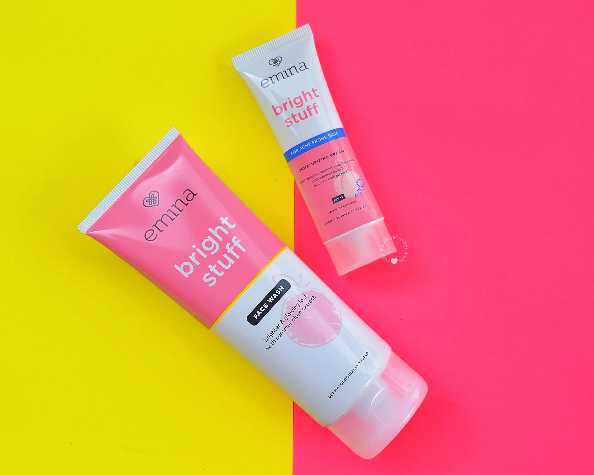 Review Emina Bright Stuff (Face Wash, Moisturizing Cream for Acne