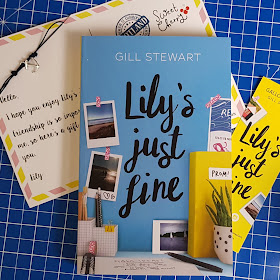 Lily's Just Fine. Young Adult Fiction Review book bracelet and bookmark