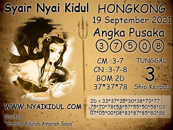 Syair Nyai Hongkong 19 September 2021