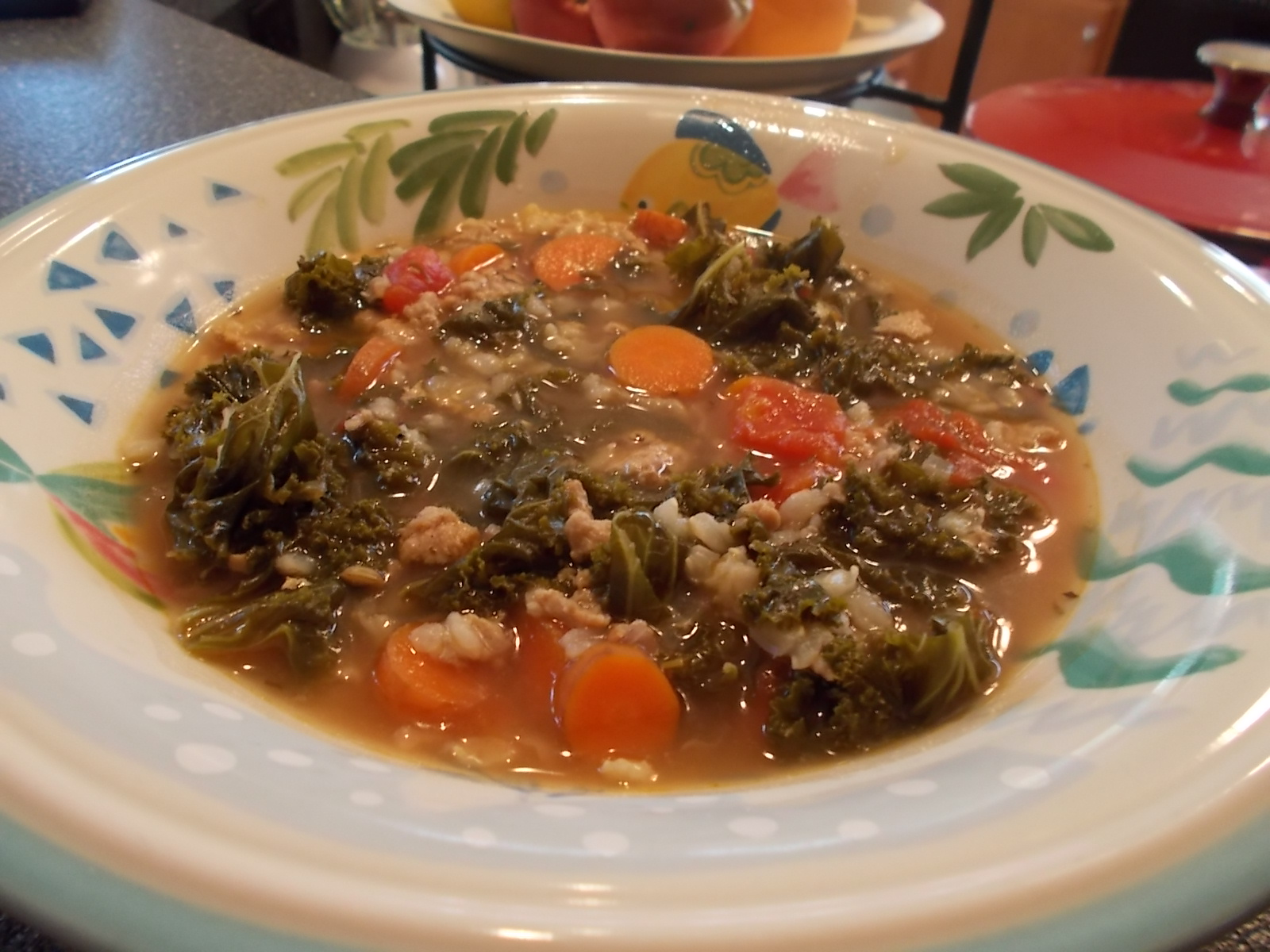 Dawn's Blogalicious Turkey, Kale and Brown Rice Soup
