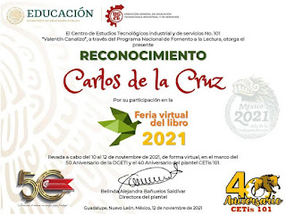 Feria virtual del libro 2021 Carlos de la Cruz Suárez