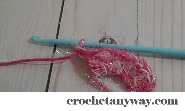 two double crochet chain one space, two double crochet in magic circle