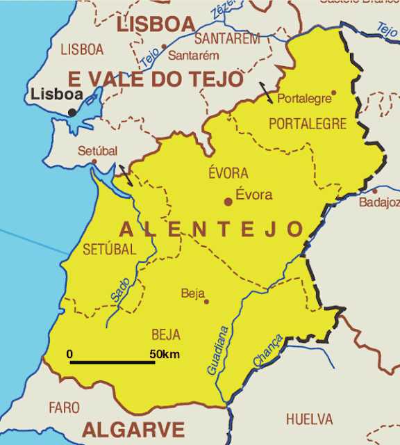 Ao pé da Raia: Região do Alentejo
