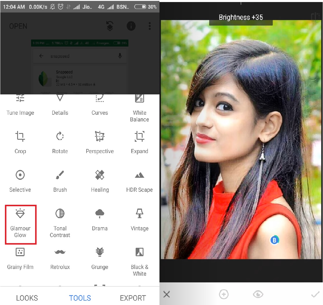 How To Brighten/Glow Face In snapseed? Glow Face in Photo Using