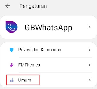 pilih pengaturan umum