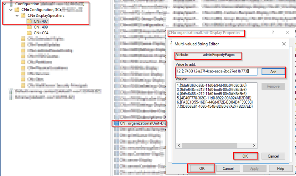Directory Admin Adding the Attribute Editor tab for Active Directory