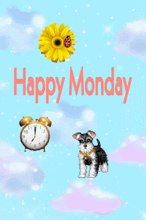 Happy Monday - flower and ladybug