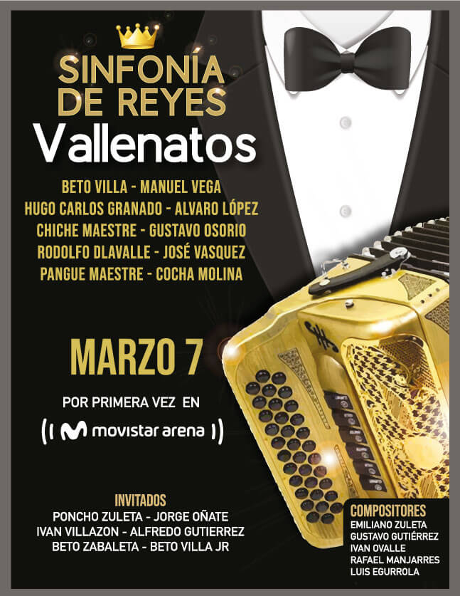 Concierto SINFONÍA DE REYES VALLENATOS en Colombia Zona Bogota DC