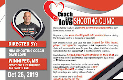 REMINDER: NBA Shooting Coach Dave Love in Winnipeg Sat Oct 26 for Shooting Camp for Ages 11+