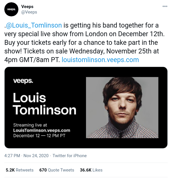 Louis Tomlinson Live From London just saved our 2020 - United By Pop