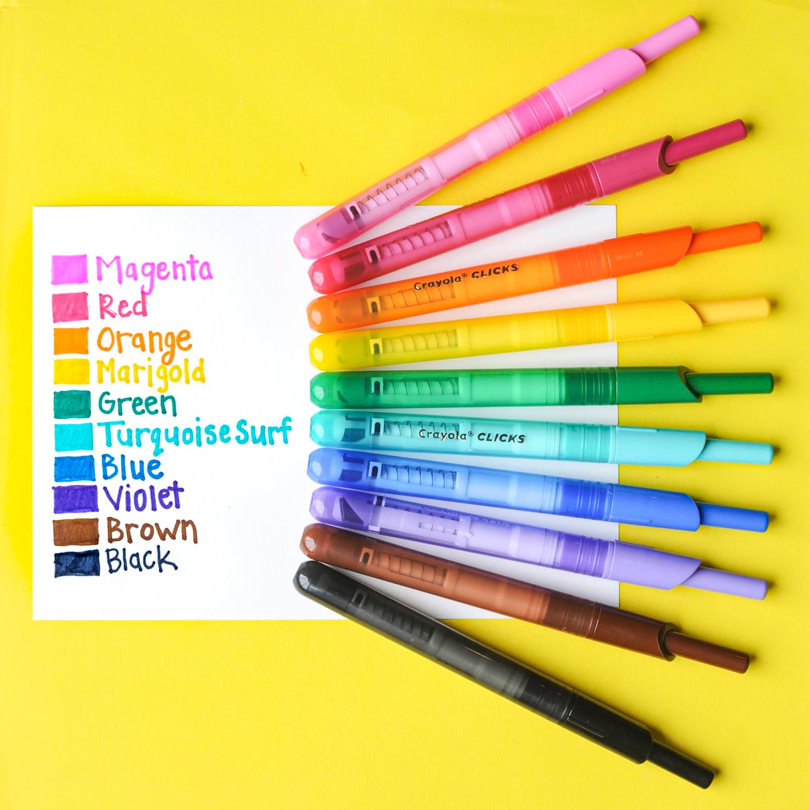  Crayola Clicks Washable Markers with Retractable Tips