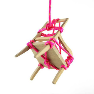 miniature rope bondage chair  white pink
