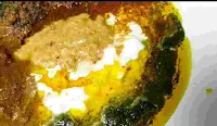 Hariyali paste with curd, mustard oil, roasted gram flour, cumin powder garam masala for making hariyali masala paste