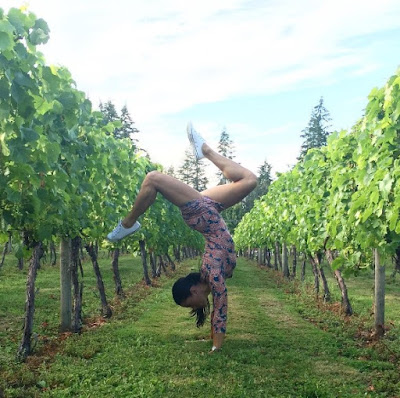 Carmel Rodriguez does some yoga
