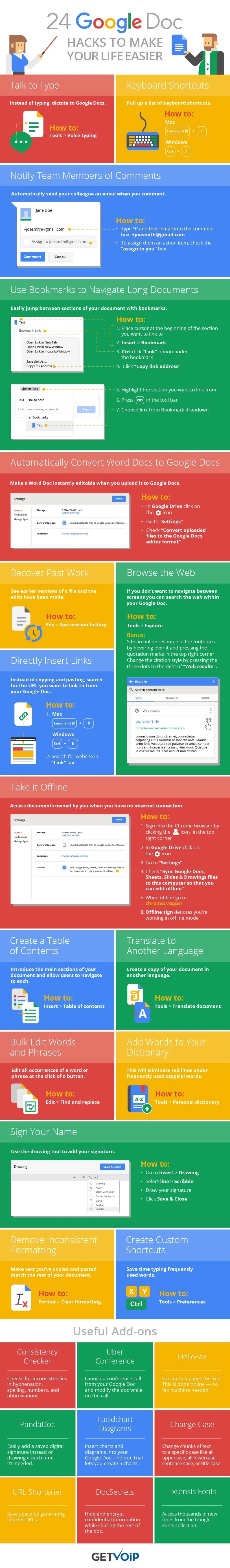 24 Google Doc Hacks to Make Running Your Business Easier - #Infographic