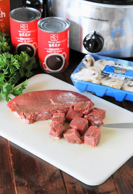 top sirloin steak for crockpot beef tips image