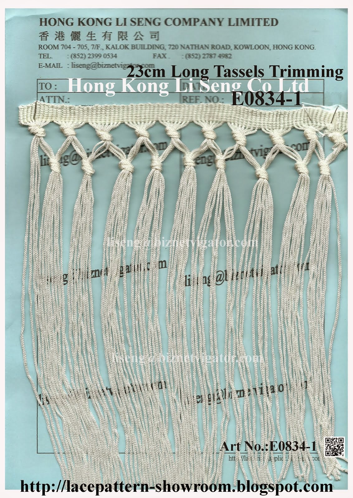 23cm Long Tassels Trimming Wholesale Manufacturer and Supplier - Hong Kong Li Seng Co Ltd