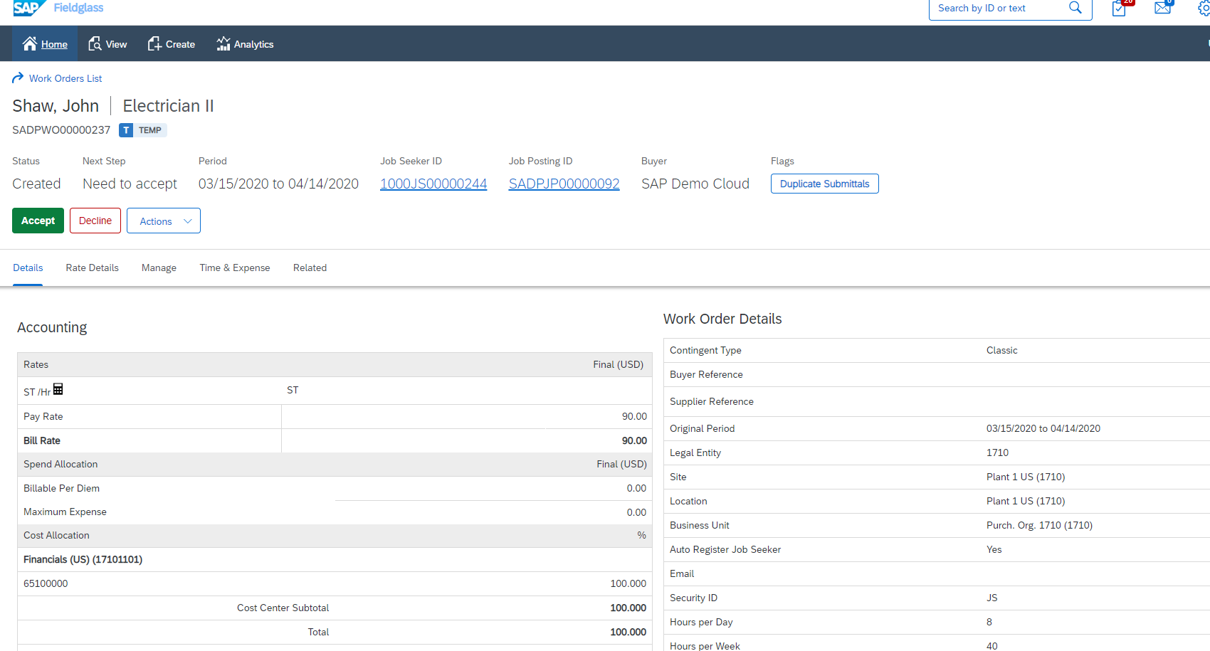 Fieldglass Medical Resume