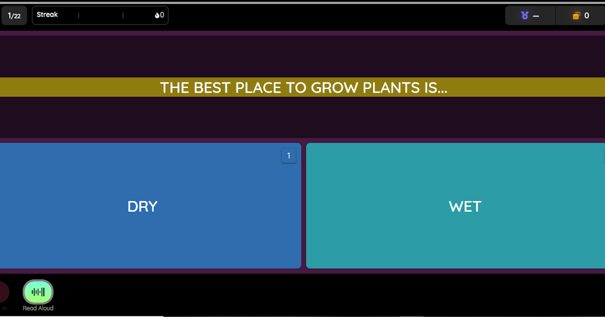 SCIENCE 1º PLANTS QUIZIZZ