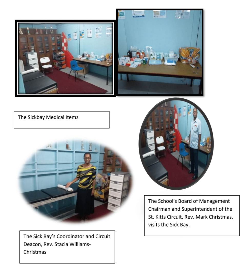 President DWF Blog St. Kitts Epworth Maurice Hillier School Sick Bay