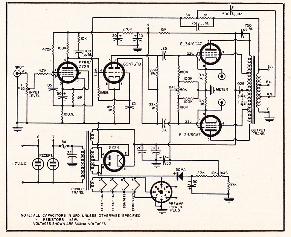 Williamson Tube Amplifier Schematic