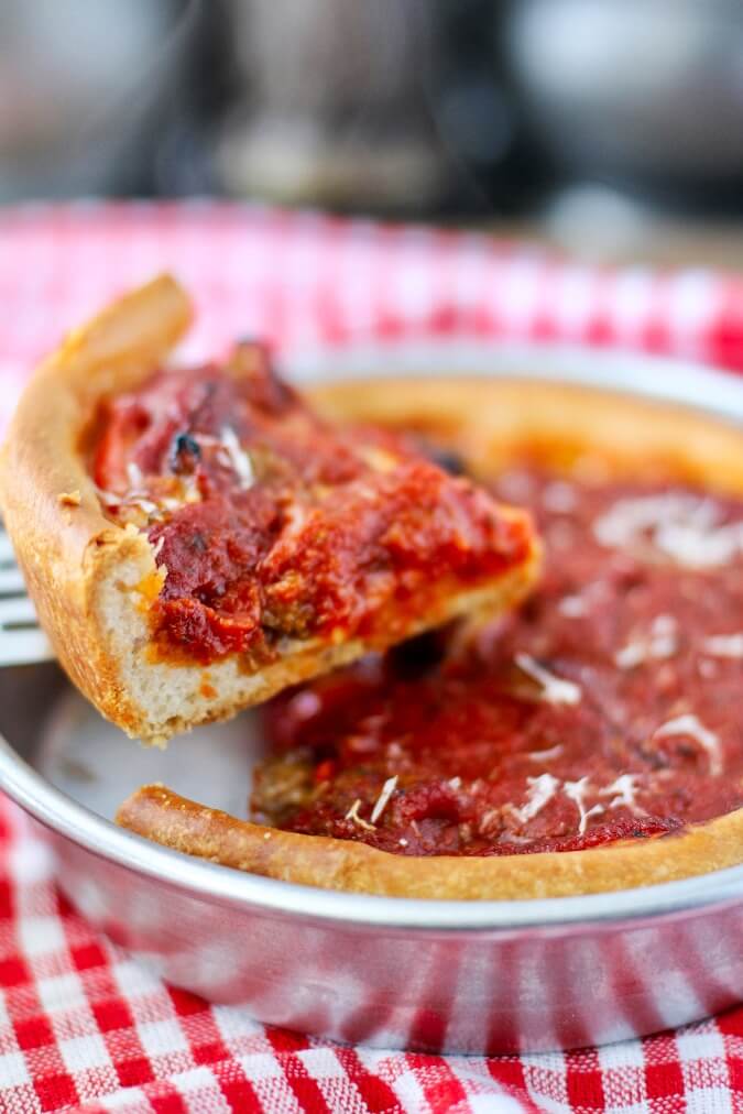 Chicago-Style Deep Dish Pizza with Sausage & Pepperoni - Cooking with  Cocktail Rings