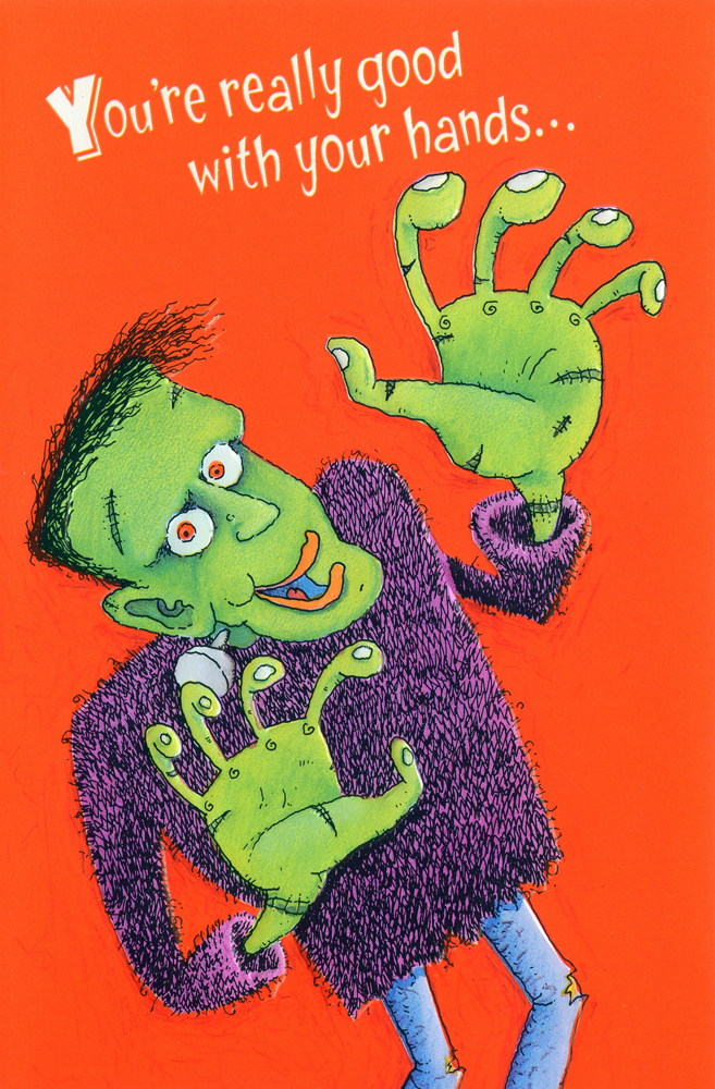 Neato Coolville Halloween Greeting Card 12 Frankenstein Monster Hands