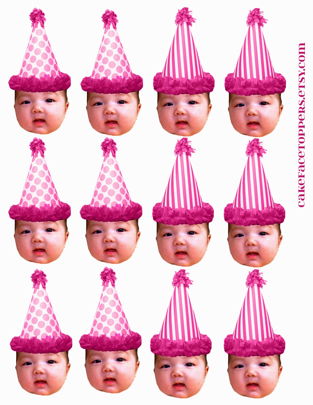 Cake Face Toppers DIY photo cupcake toppers