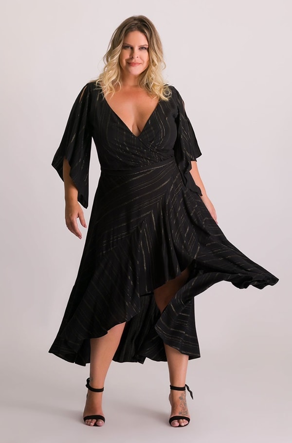 vestido midi plus size