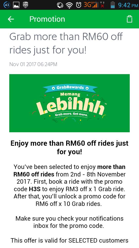 Grab Promo Code (2nd8th Nov 2017) Promo Codes MY