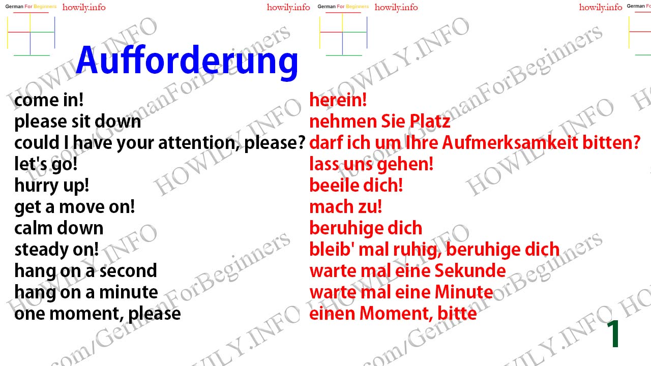 Die Aufforderung auf Deutsch German for all Deutsch für alle
