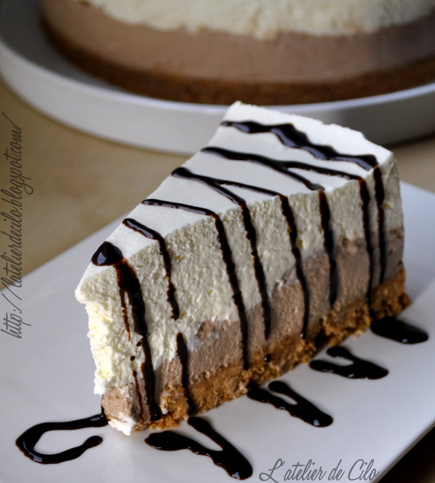 L&amp;#39;atelier de Cilo: Cheesecake vanille chocolat (sans cuisson)