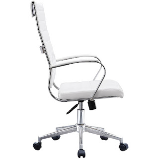 Side Angle Modern White Office Chair