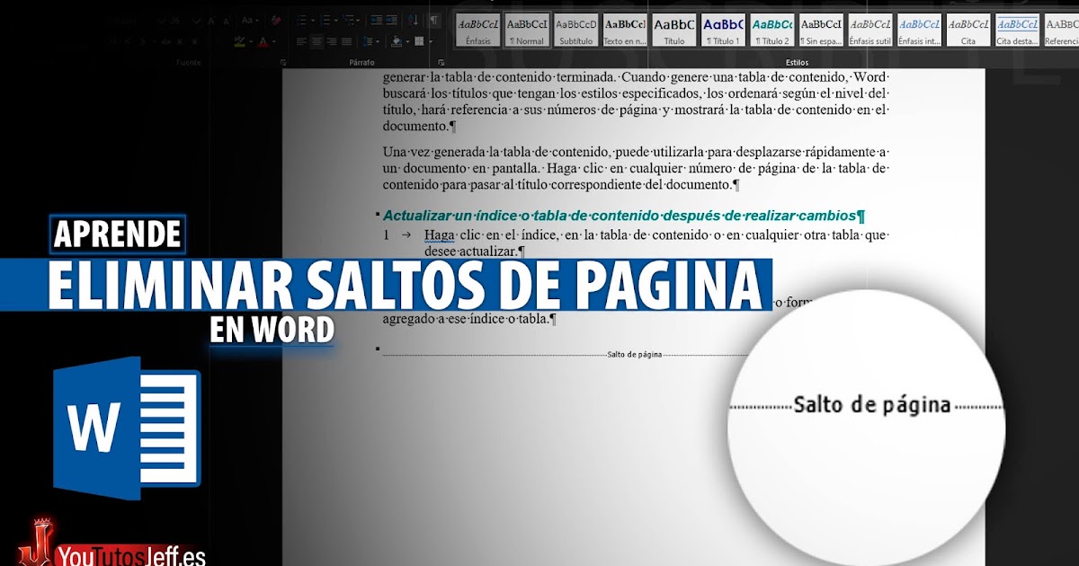 Como Eliminar Saltos de Pagina, Saltos de Sección en Word Como Eliminar Saltos de Pagina, Saltos de Sección en Word