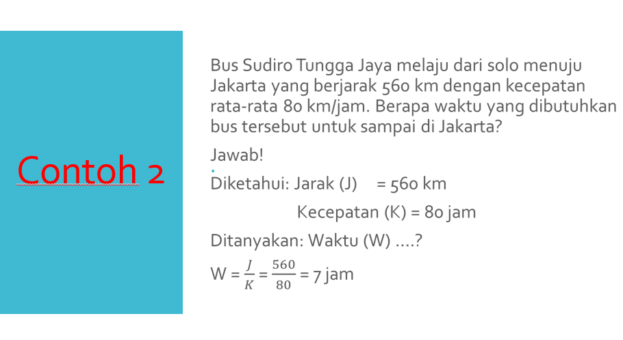 MATERI DAN SOAL LATIHAN KECEPATAN JARAK WAKTU SD KELAS 5 MATERI DAN SOAL LATIHAN KECEPATAN JARAK WAKTU SD KELAS 5