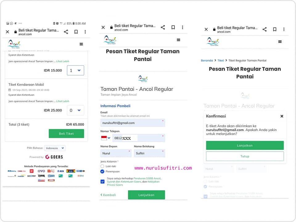 Cara Beli Tiket Ancol Online Nurul Sufitri Travel Lifestyle Blog