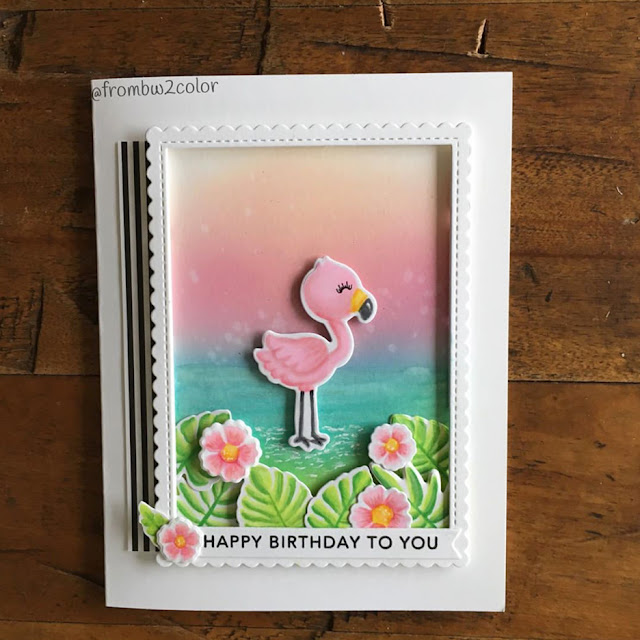 Sunny Studio Stamps: Fabulous Flamingos Customer Birthday Card by Lori McCarthy Sunny Studio Stamps: Fabulous Flamingos Customer Birthday Card by Lori McCarthy