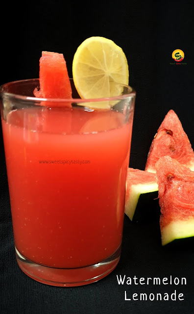 Watermelon lemonade is a natural and refreshing summer drink to keep us hydrated and energized from scorching summer heat. Summer coolers , watermelon lemonade , watermelon mojito, tarbooj sharbat , tarboosani juice , watermelon juice , chilled watermelon juice