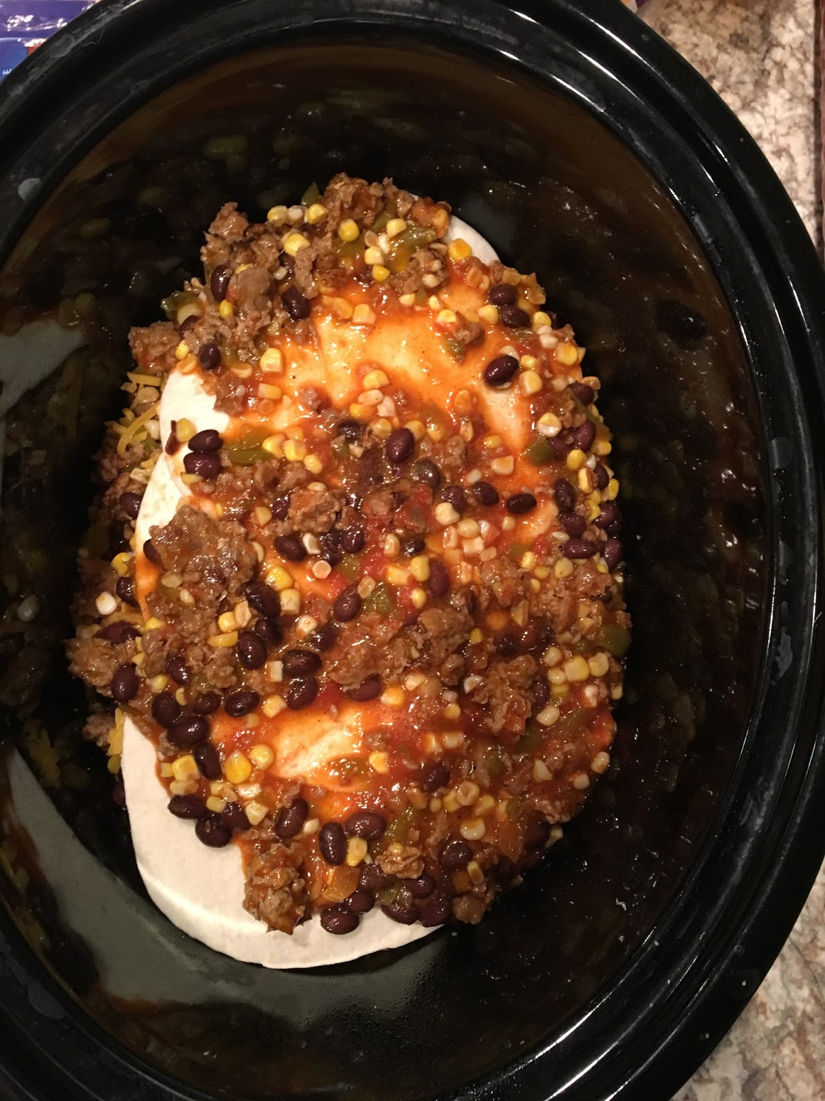 Crock Pot Spicy Enchilada Stack Chasing Saturdays