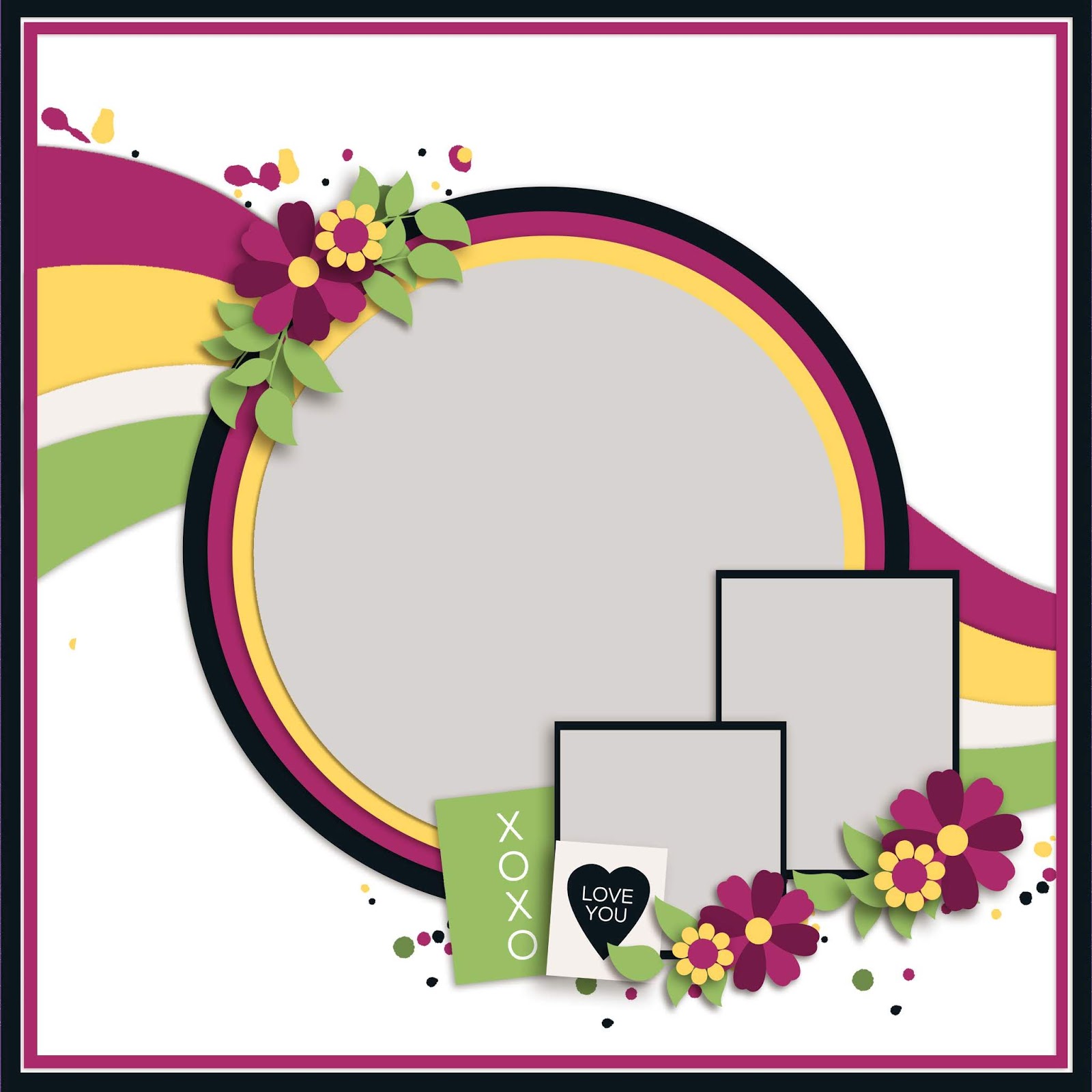 Download Free The Cherry On Top A Love For Layout Template Hop Around Of Free Digital Scrapbooking Templates PSD Mockups.