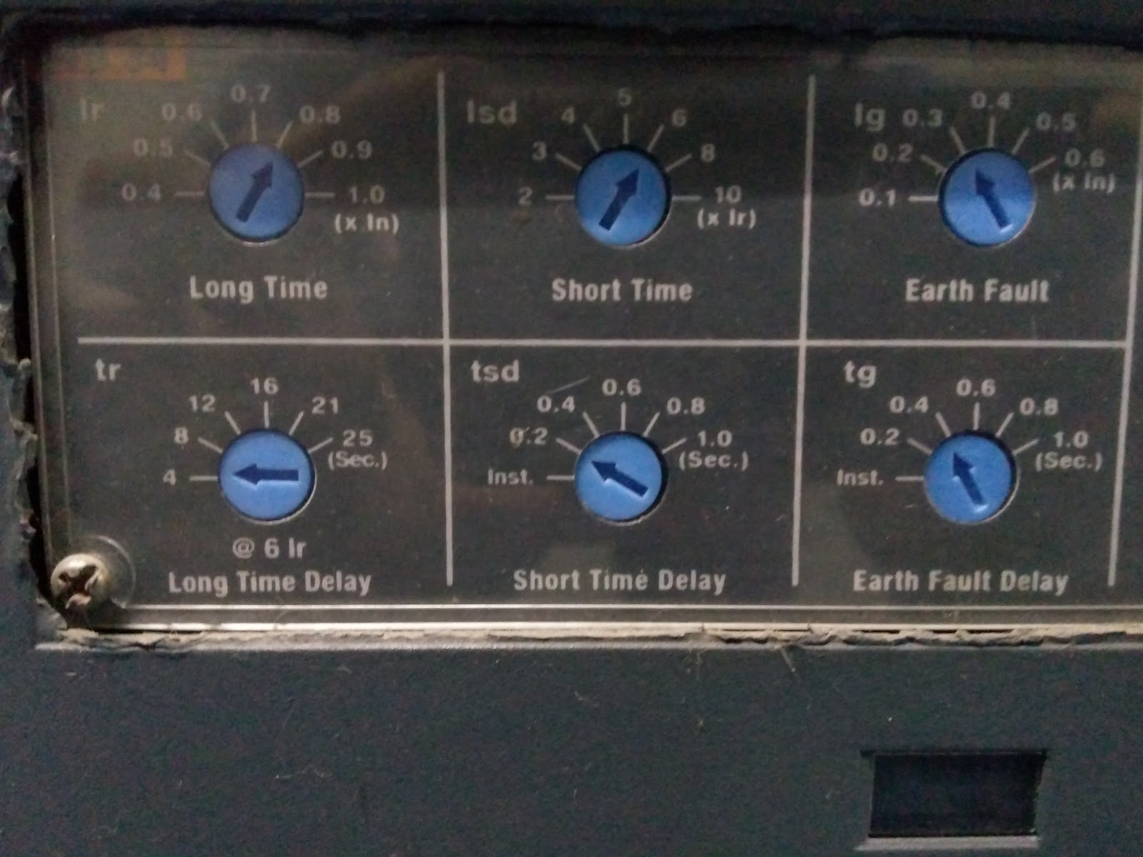 ACB Tripping settings