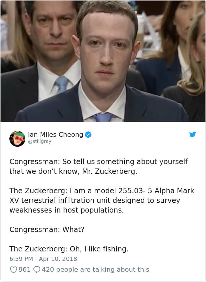 30 Hilarious Tweets Show The World's Reaction To Mark Zuckerberg's Testimony