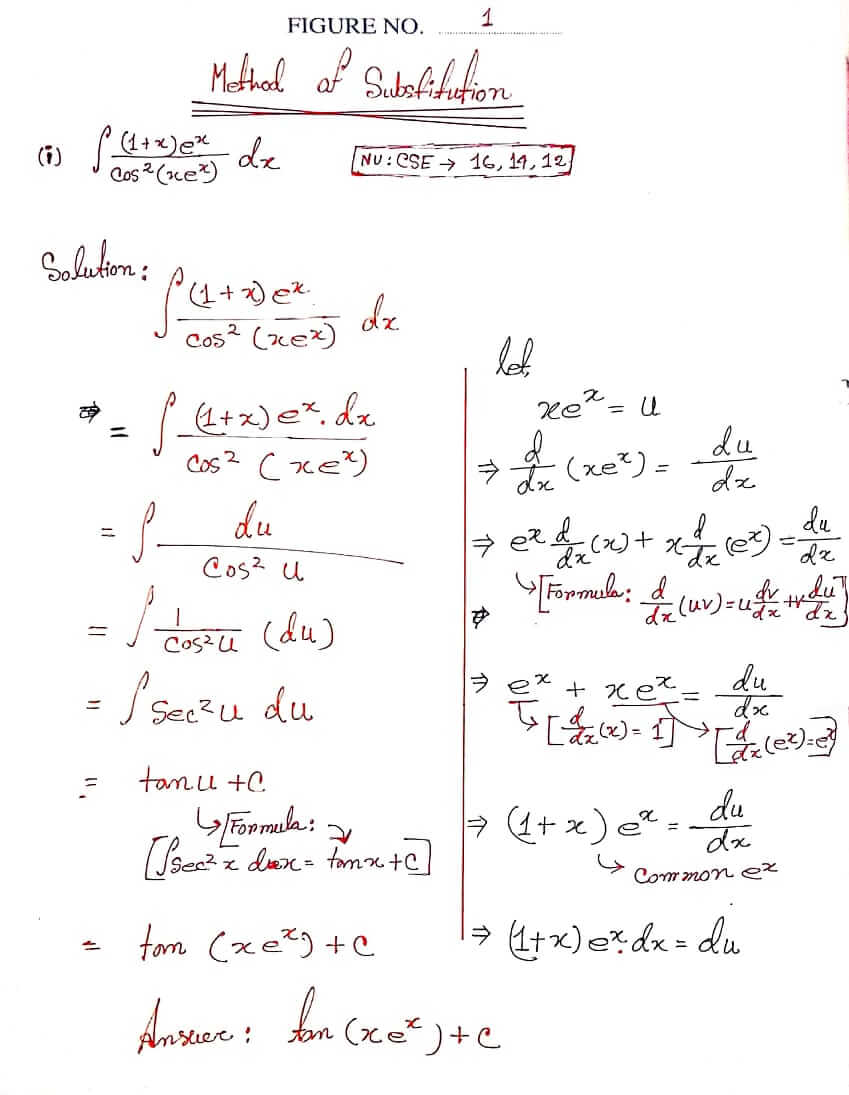 integration by substitution homework answers