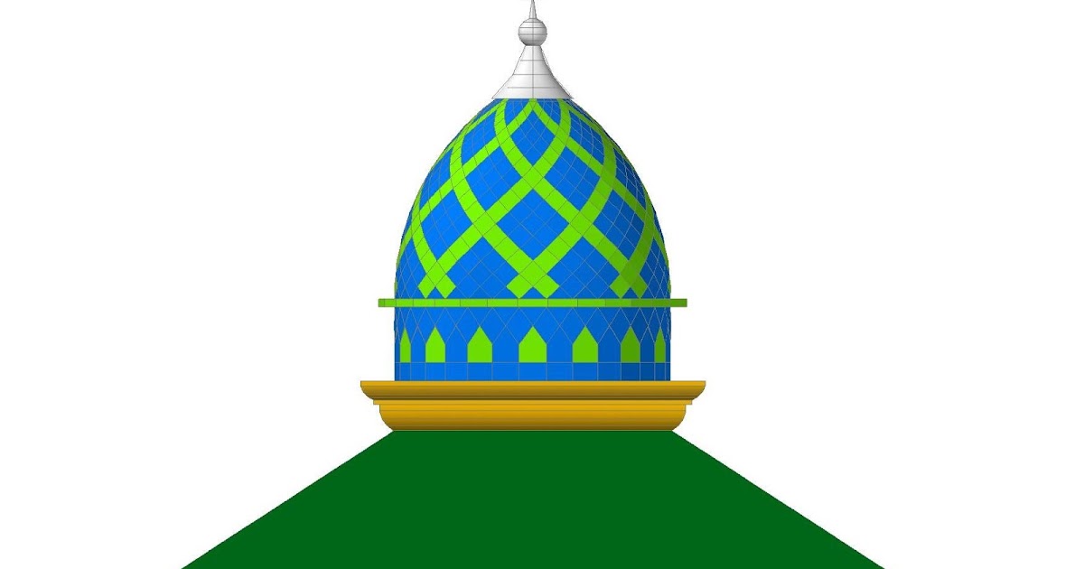 Gambar desain konstruksi atap miring limasan kubah masjid 