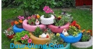 Cara Membuat Taman Dari Ban Bekas Yang Mudah Dan Sederhana Daur Ulang