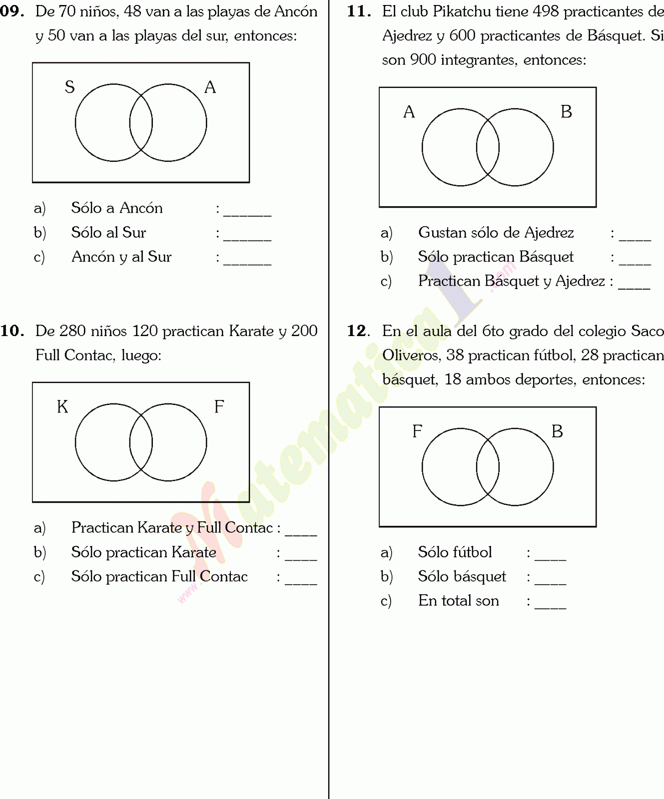 U. E. Chasquipampa - "A": Operaciones con conjuntos y diagramas de venn