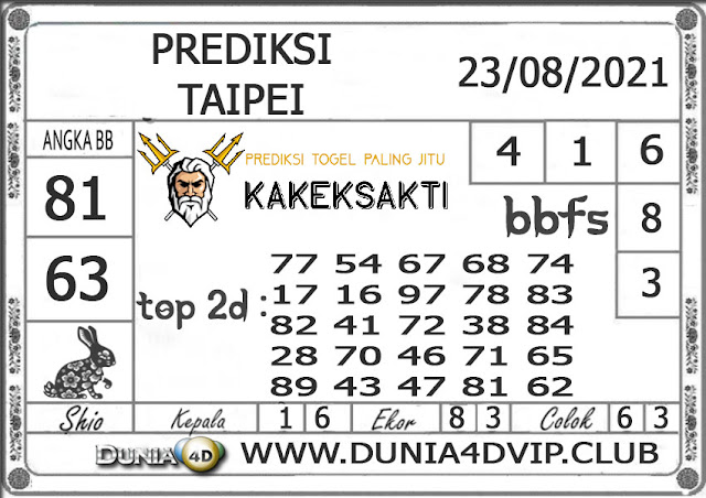 Prediksi Togel TAIPEI DUNIA4D 23 AGUSTUS 2021